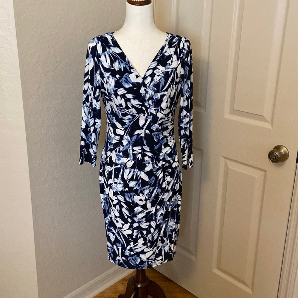 Price Drop! Lauren by Ralph Lauren mock wrap dress, size 10